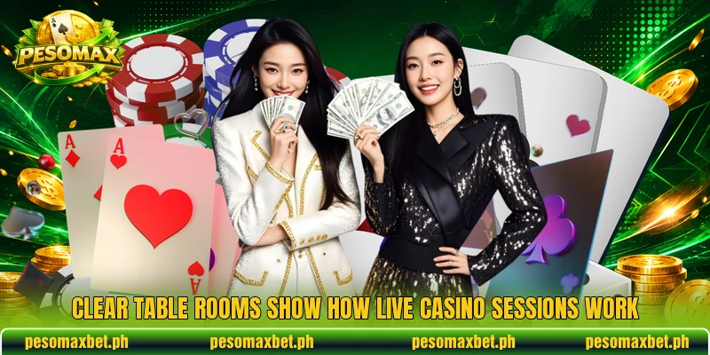 Clear table rooms show how live casino sessions work