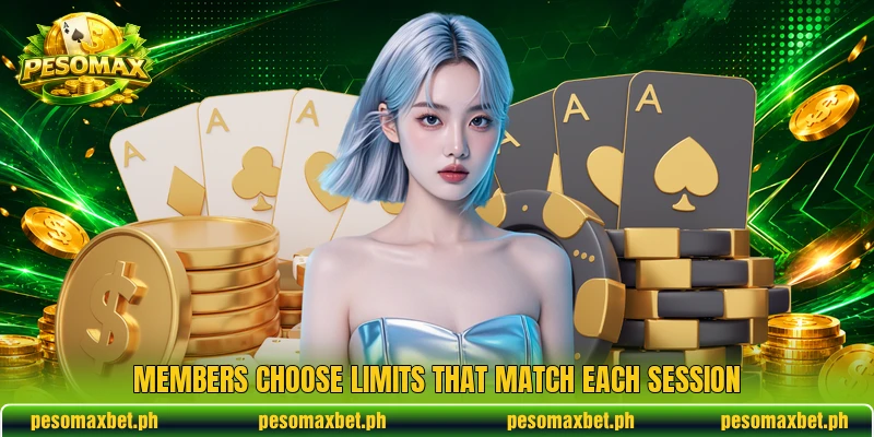 Members choose limits that match each session Members choose limits that match each session
