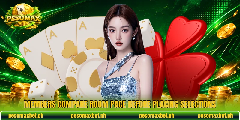 Members compare room pace before placing selections Members compare room pace before placing selections