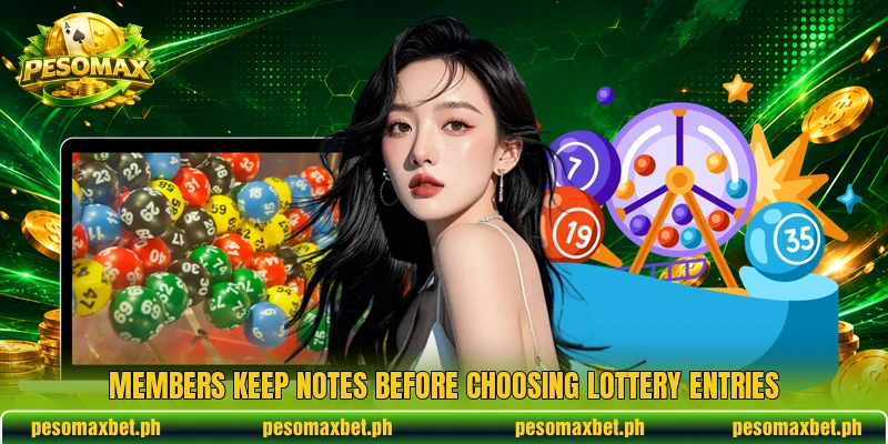 Members keep notes before choosing lottery entries Members keep notes before choosing lottery entries