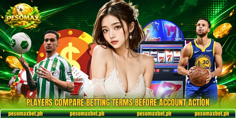 Players compare betting terms before account action