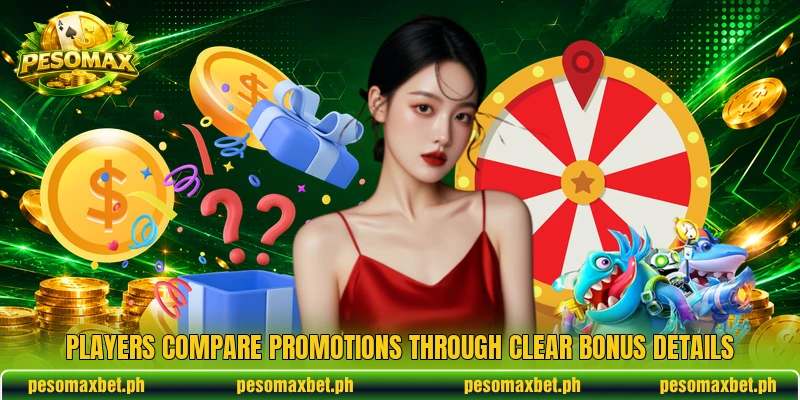Players compare promotions through clear bonus details Players compare promotions through clear bonus details