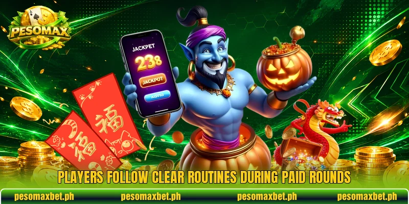 Players follow clear routines during paid rounds Players follow clear routines during paid rounds