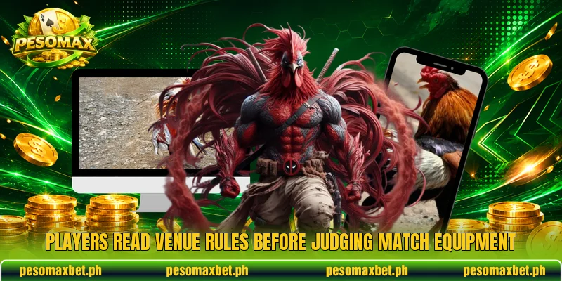 Players read venue rules before judging match equipment Players read venue rules before judging match equipment