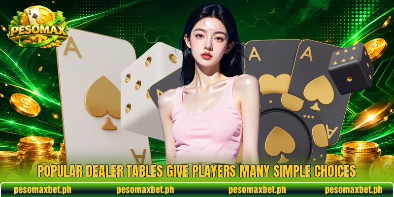 Popular dealer tables give players many simple choices