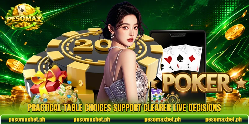 Practical table choices support clearer live decisions Practical table choices support clearer live decisions