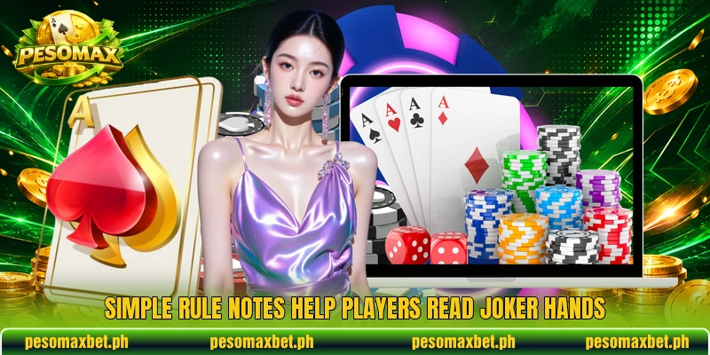 Simple rule notes help players read joker hands Simple rule notes help players read joker hands